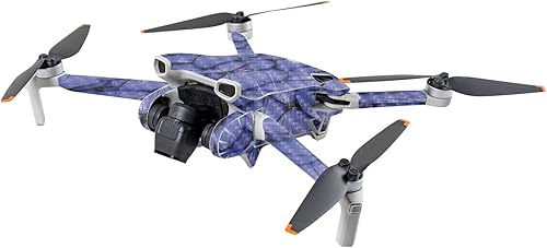 MightySkins - Piel de fibra de carbono compatible con DJI Mini 3, mariposas azules, acabado de fibra de carbono texturizado, protector y duradero,