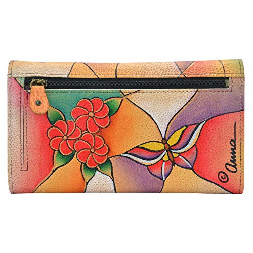 Anna by Anuschka Hand Painted Women’s Genuine Leather Ladies Checkbook Clutch Wallet - Image 3