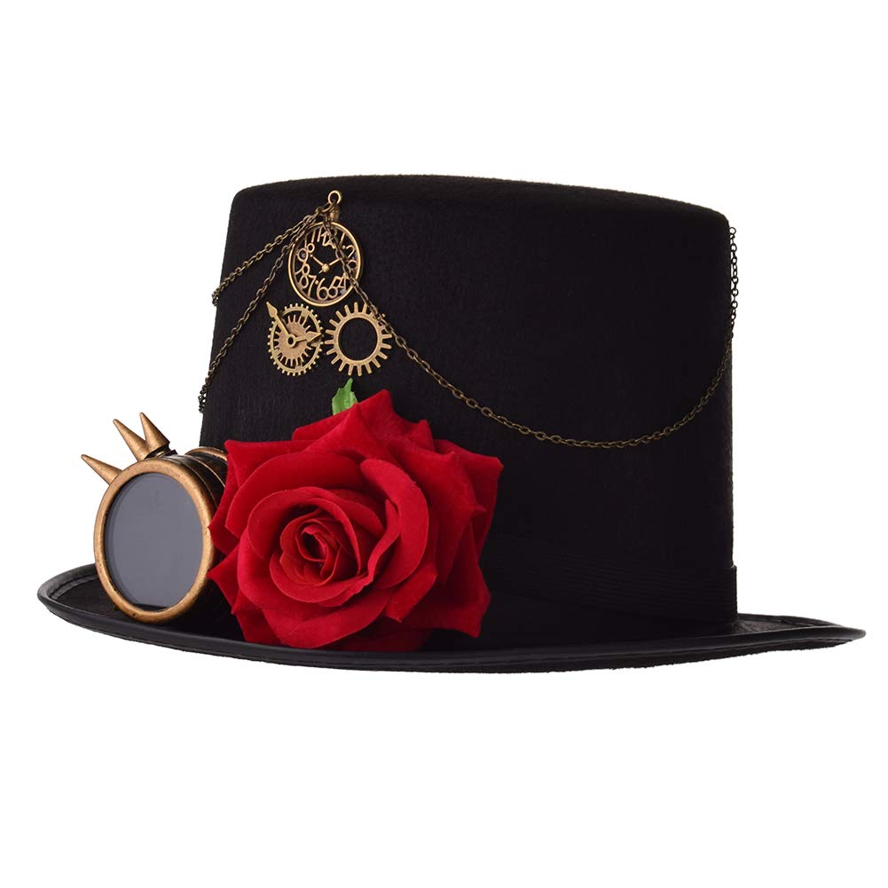 BLESSUME Unisex Steampunk Top Hats Goggles Gears Costume Accessory(Various Claasic Styles) (M, Medium) โ image 1