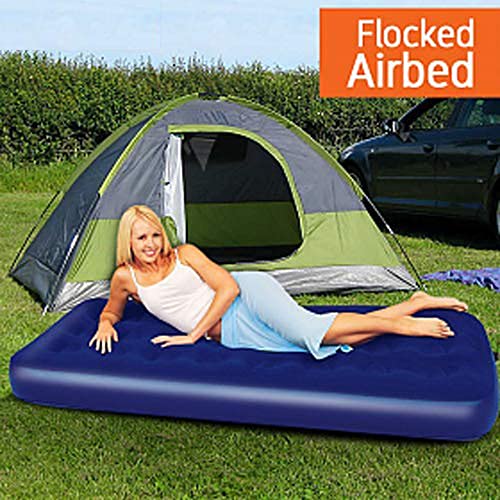 Image of Polyvinyl Chloride (PVC) Flocked Pvc Air Bed King Size Navy Blue (185X76X22 Cm) 67000, Single