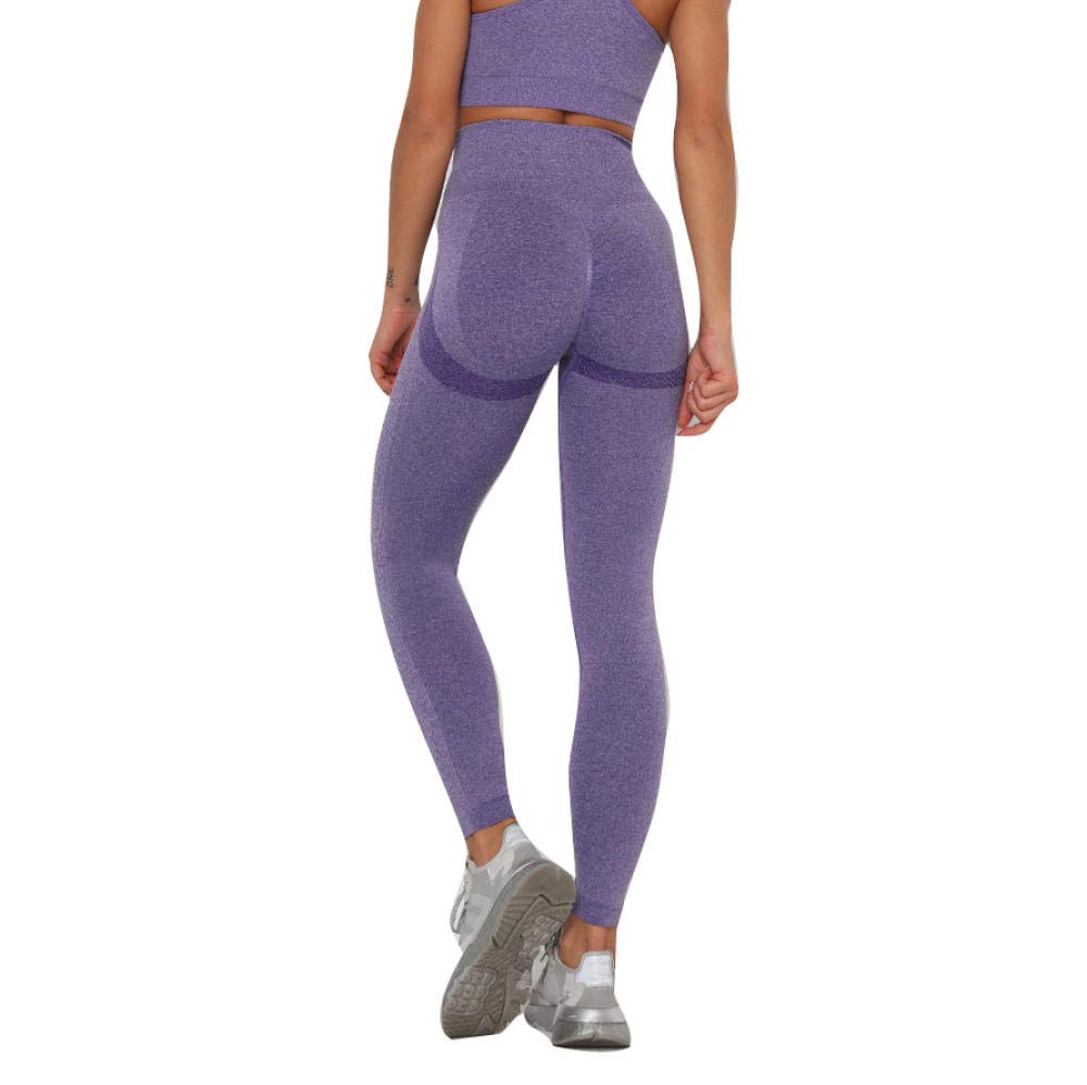 Suiyi Women Womens Yoga Pants Purple Stretch Yoga High Waist