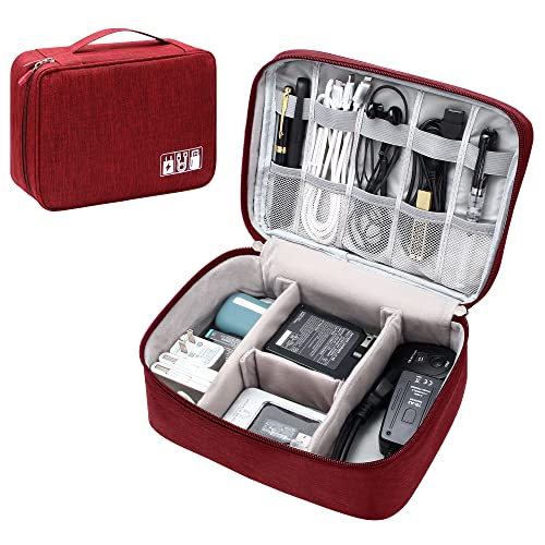 Electronics Organizer Travel Universal Cable Organizer Bag Waterproof Electronics Accessories Storage Cases for Cable, Charger, Phone, USB, SD Card, Hard Drives, Power Bank, Cords