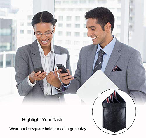 Image of Pocket Square Holder Leather Pocket Square Holder for Men's Suit Handkerchief