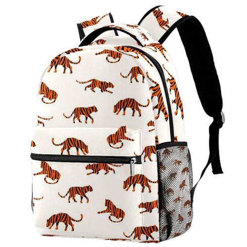 Sac à dos d'école et voyage ado fille garçon tigre orange multicolore