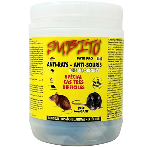 Raticide Professionnel Puissant 150g - Élimination Rapide des Rats et Souris – Appât/Poison Haute Appétence Foudroyant - Utilisation Intérieure et...
