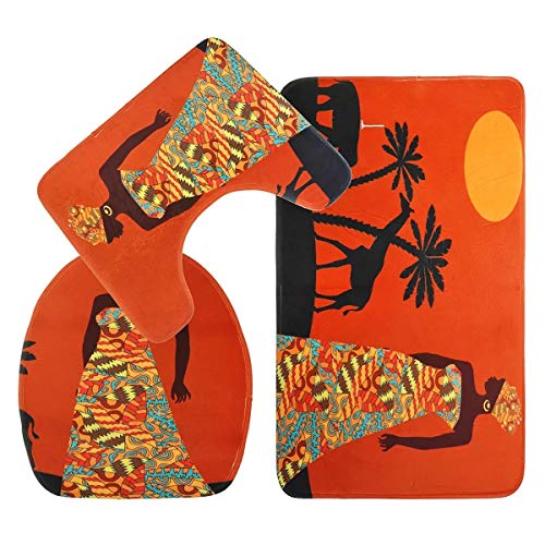 Luqifei Toiletseat Nemo Badteppich-Set, rutschfest, 3-teilig, Badteppich-Set, Badematte und Sitzbezug für alle Anlässe