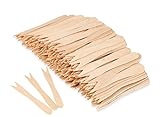 1000 tenedores de madera para patatas fritas, tenedores de madera de 85 mm, tenedores desechables para patatas fritas, vajilla de fiesta para fiestas, cumpleaños, camping y picnic