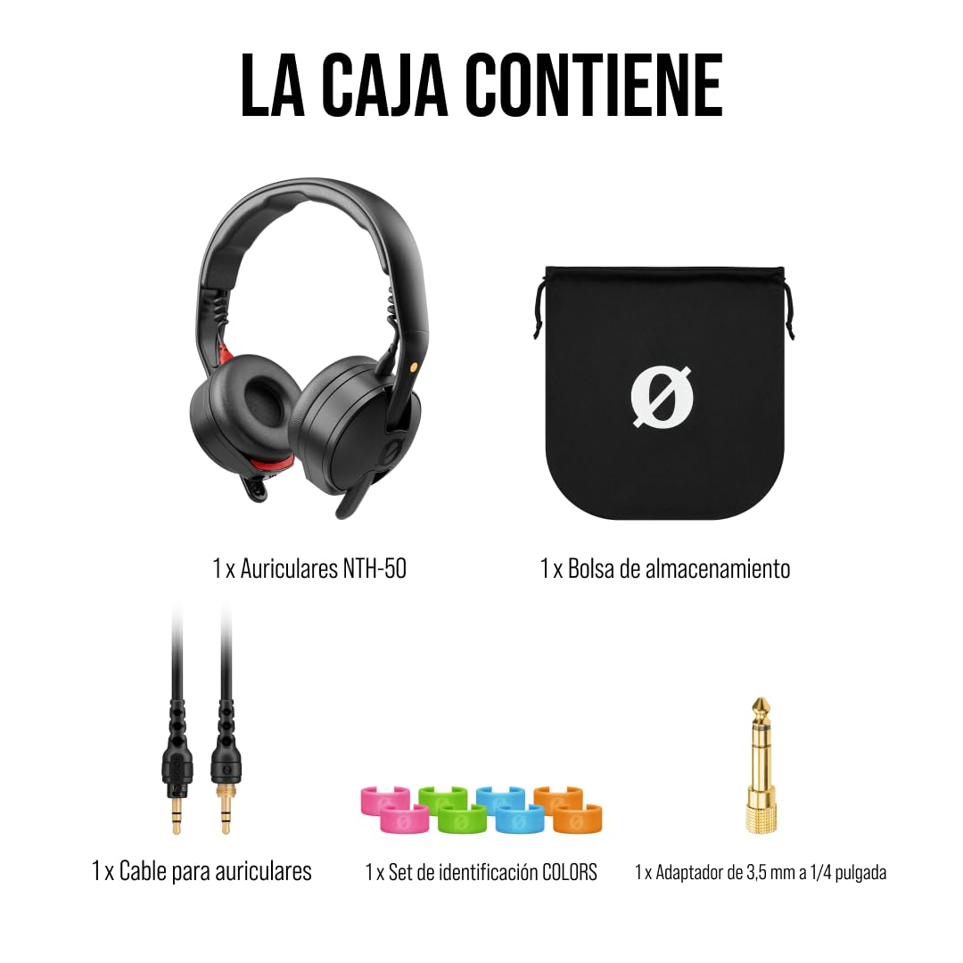 RØDE NTH-50 Auriculares DJ Profesionales supraaurales con Cable, diseño Cerrado con Drivers de Alta precisión para músicos, cineastas y Creadores, Color (Negro)