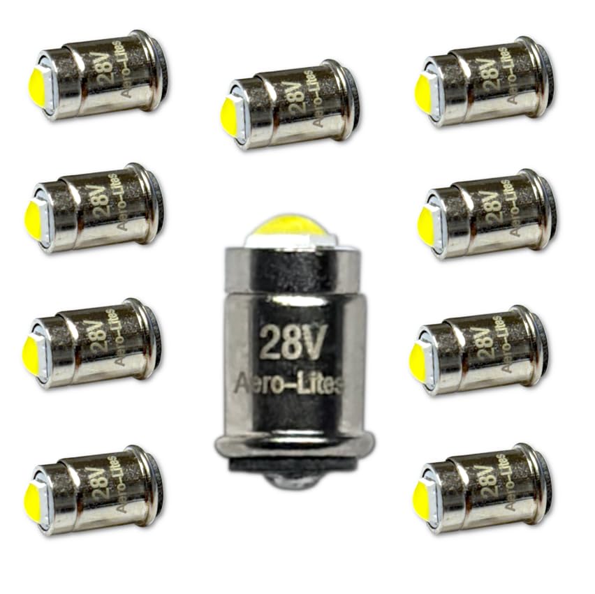 #327 LED Replacement Bulb | 24/28V AC/DC | Dimmable | Replaces Bulb Numbers: #327, 376, 387, 6034, 729, 727, S3368-2, AN3140-327, MS25237-327 (10-Pack; Warm White)