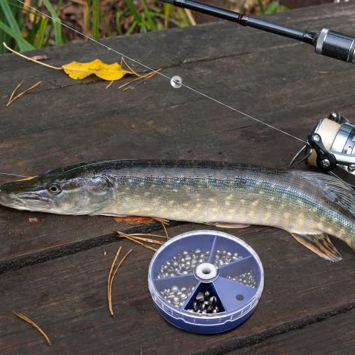 Gefischtter 205pcs Fishing Weight Sinkers Lead Weights Round Split Shot Sinker Removable Fishing Line Sinkers 5 Sizes - Thumbnail 7