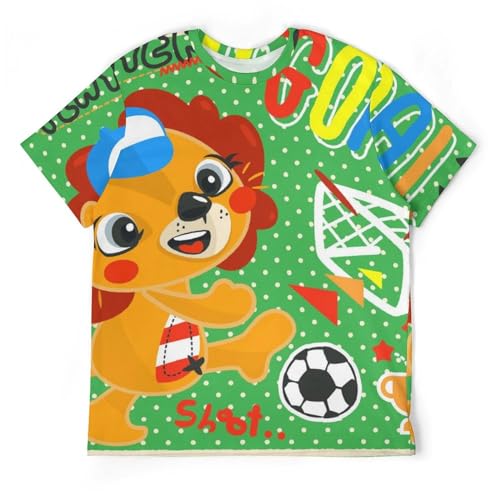T-Shirt Homme Lion Soccer à Col Rond Manches Courtes Sport - 3