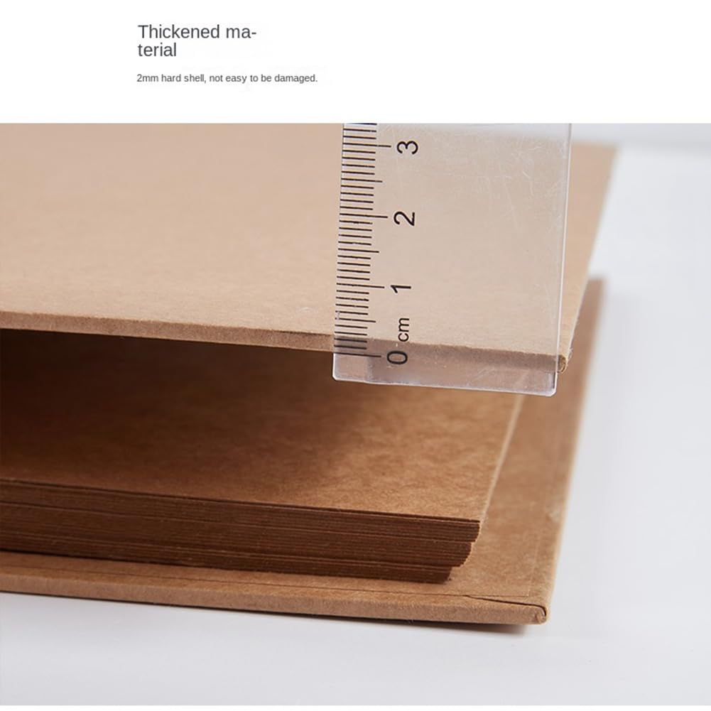 Rouufgeg 2Pcs A5 Refillable Ring Binder, A5 Kraft Paper Binder Tray A5 Kraft Paper Folders with 2 Rings to Add Loose Sheets - Image 4
