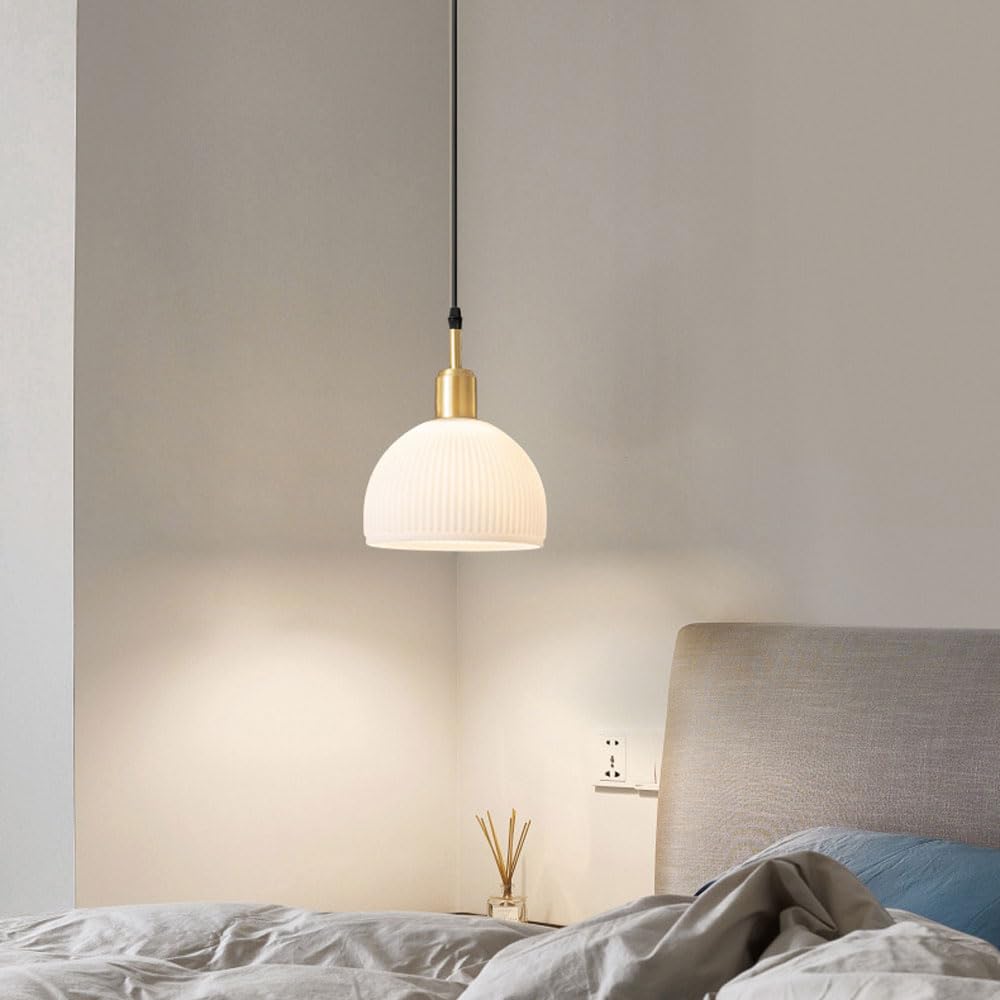 Źródło światła E27, lampa wisząca z jedną głowicą, skandynawski minimalistyczny styl, kreatywny klosz ze szkła o wysokiej przepuszczalności światła, dekoracyjne oświetlenie na balkon przy łóżku