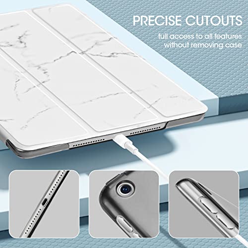 Image of ProCase for iPad 9th / 8th / 7th Generation Case 10.2 Inch (2021 /2020 /2019 Release), 10.2 iPad Case 9th / 8th / 7th Gen Cover, Slim Smart Cover with Translucent Hard Shell Back -Whitemarble