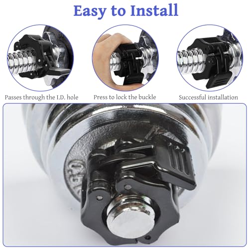 6 PCS Barbell Clips, 1 Inch/2.5CM Weight Clips Barbell Clamps Non-Slip Gym Clips Set Quick Release Locking Bar Collars for Workout Weightlifting Fitness Training - Image 6