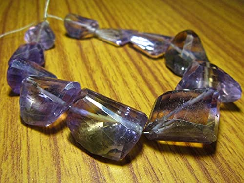 Ametrine faceted step cut nuggets pierres naturelles 14-23mm fil de 8"