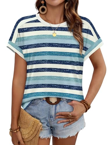 Image of WIHOLL Womens Tops Short Sleeve Shirts Summer Outfits 2026 Spring Dressy Casual Clothes Clothing