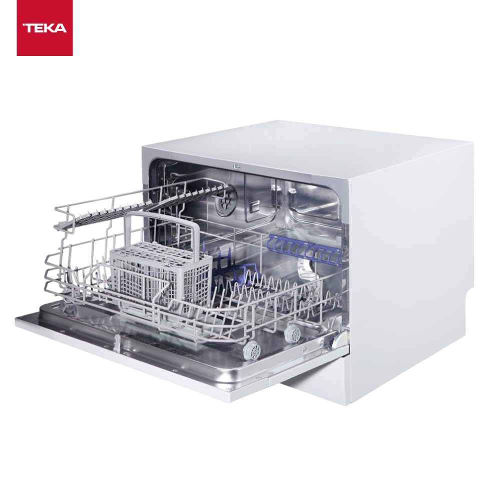 Teka LP2 140 - Lavavajillas Compacto de 55 cm, Instalación sobre Encimera, para 6 Cubiertos, 6 Programas de Lavado, 7 Temperaturas, Programa ECO, Color Blanco