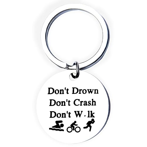 Triathlon Keychain Run Swim Bike Keychain for Men Women Triathletes