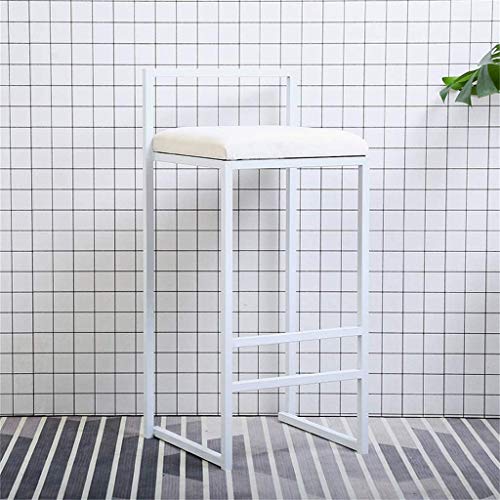 Image of INDIAN DECOR. 45160 White Barstools Bar Stool Breakfast Kitchen Counter Bar Chair Metal Leg in White High Stool, with PU Seat Dining Chair for Restaurant | Pub |