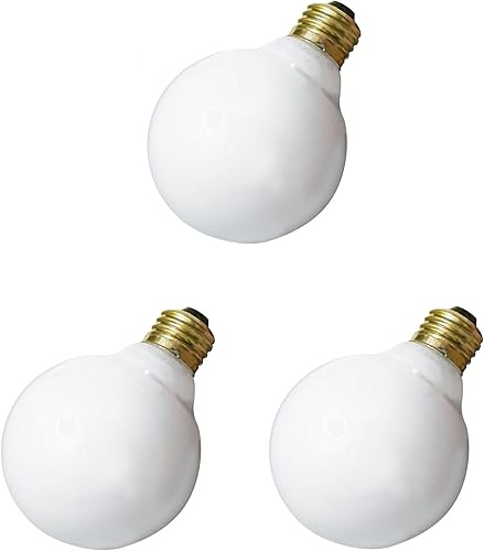 Satco Bombilla S3671 (paquete de 3), acabado blanco brillante, 40 W, 120 V, G30, base mediana E26, 2700 K, regulable, 300 lúmenes, MOL de 5.13