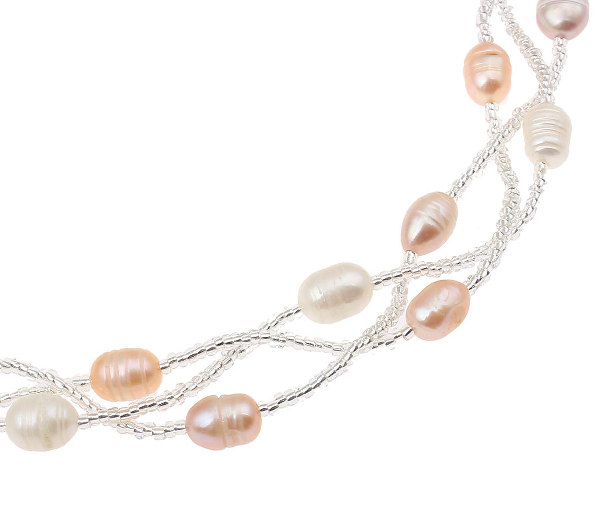 Treasure Bay Parure composta da collana, bracciale e orecchini con perle d'acqua dolce naturali