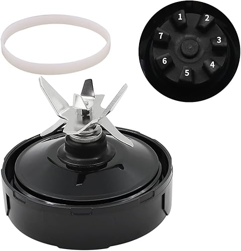 Anbige Piezas de repuesto Hoja y junta de 7 aletas, compatible con Ninja Blender Chef 1500W CT800C CT805 CT810 y CT815A