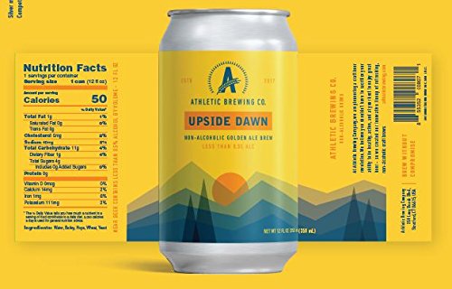 ATHLETIC BREWING COMPANY - UPSIDE DAWN GOLDEN ALE (NON-ALCOHOLIC BEER) 24-PACK - THE #1 NON ALCOHOLIC LOW-CALORIE, AWARD WINNING CRAFT BREW - Thumbnail 3