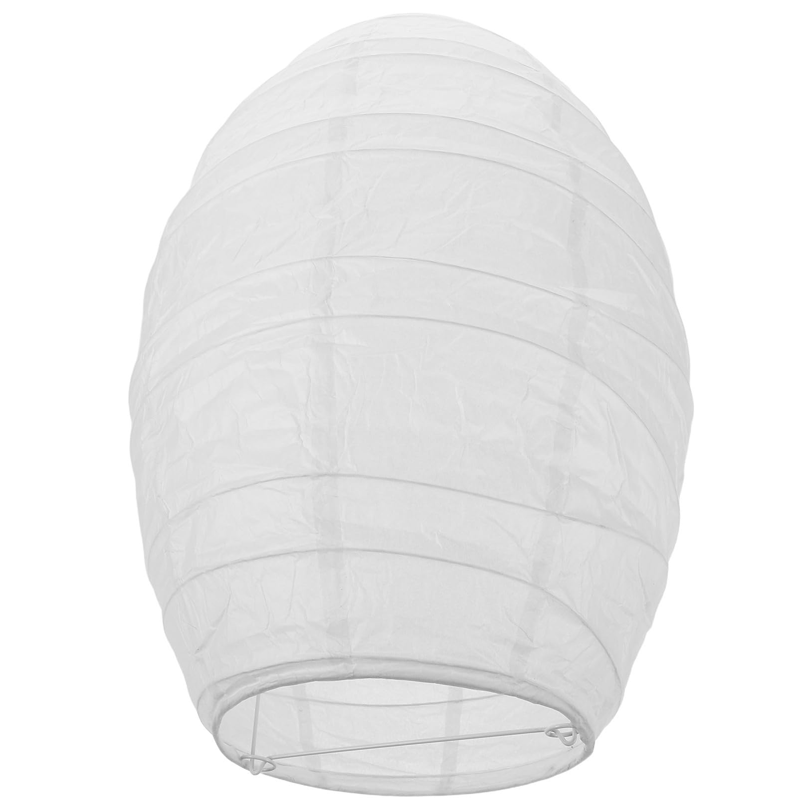White Oval Paper Lamp Shade, Foldable Metal Hanging Pendant
