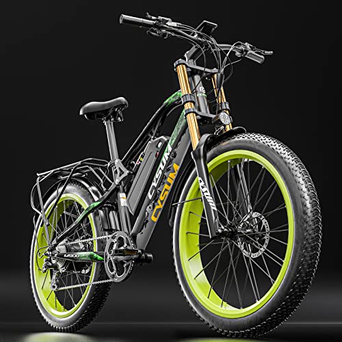 cysum CM900 Vélos électriques pour Hommes Femmes, 48V 17Ah Fat Bike électrique 26 Pouces Mountain Ebike (Vert)