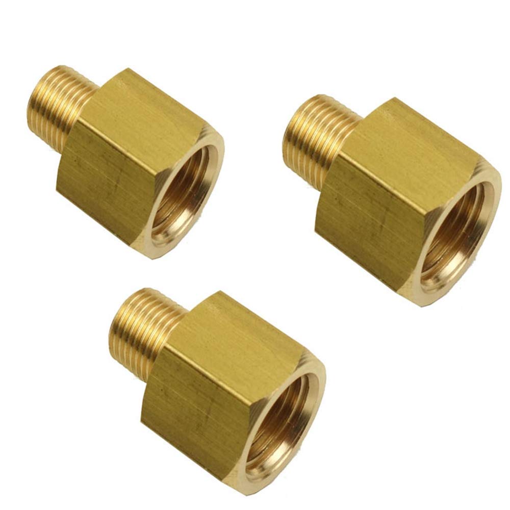 HongBoW 3pcs Brass Pipe Fitting Adapter 1/8 NPT Male x 1/4 Female NPT Pipe Adapter Brass Reducing Adaptor,Pipe Reducer