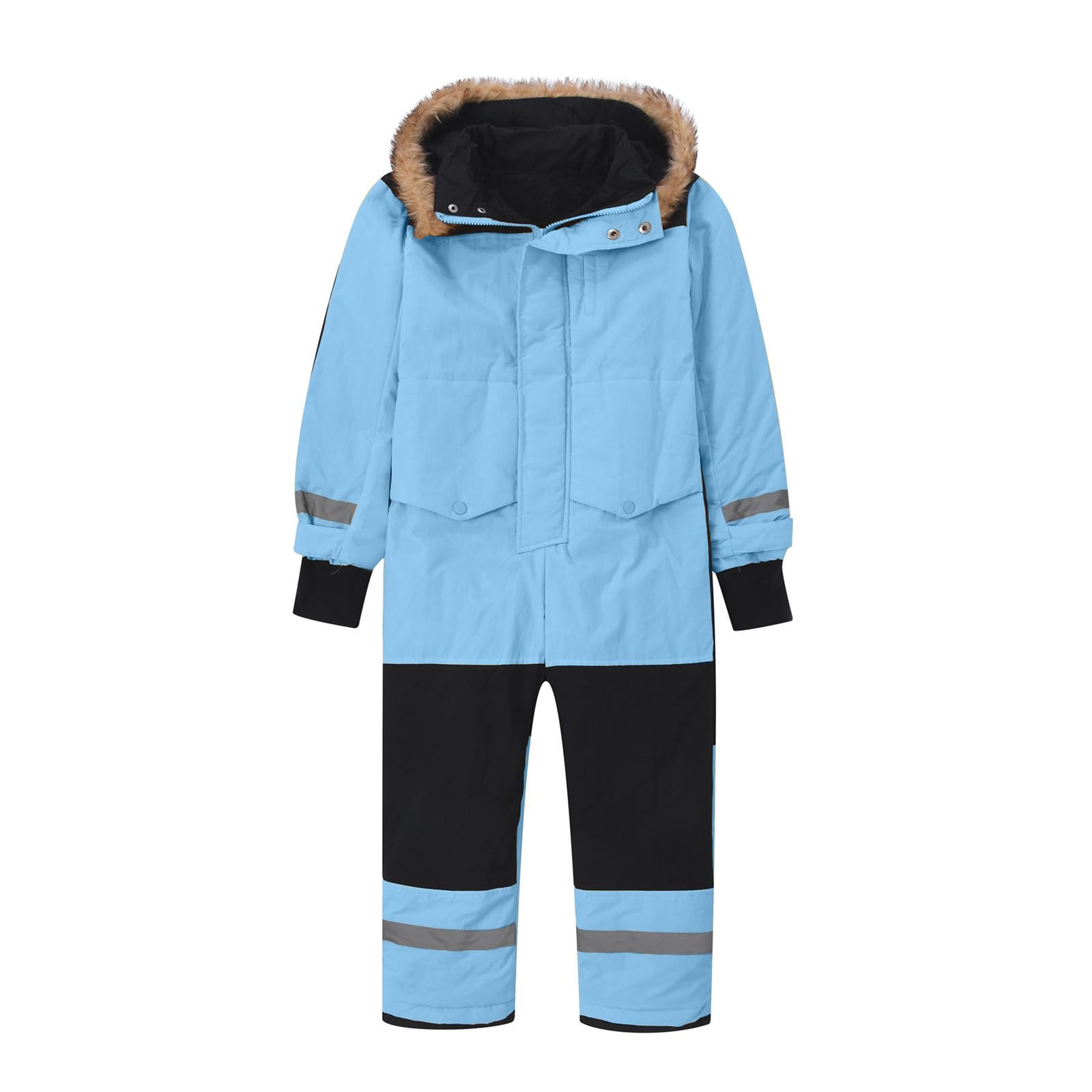 Tuta da neve per bambini, invernale, calda, impermeabile, antivento, in softshell, con cappuccio rimovibile, per ragazzi e ragazze, #03 Azzurro, 6-7 Jahre