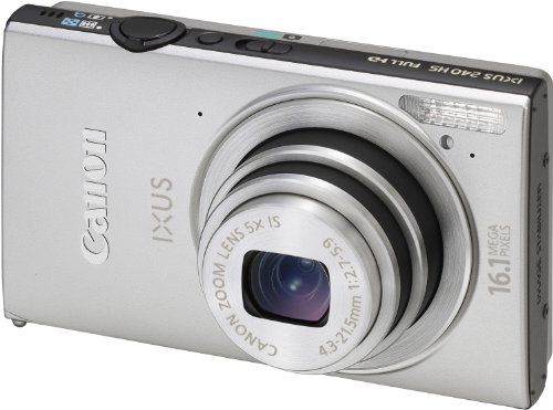 Canon IXUS 240 HS Digitalkamera (16,1 MP, 5-fach opt. Zoom, 8,1cm (3,2 Zoll) Touch-Display, WiFi, Full-HD) silber