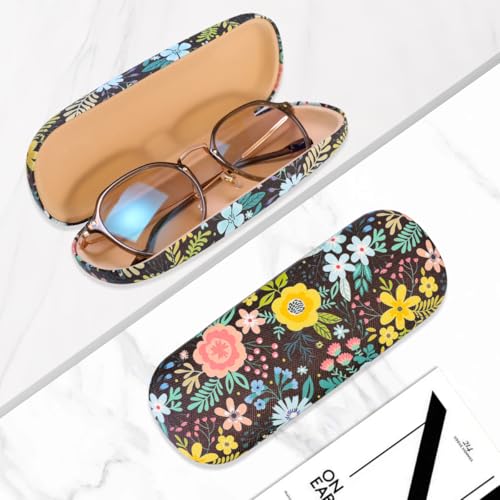 Image of PERFECTSIGHT Hard Shell Eyeglasses Case, PU Leather Protective Glasses Case, Cute Eyeglass Case for Women Men Girls