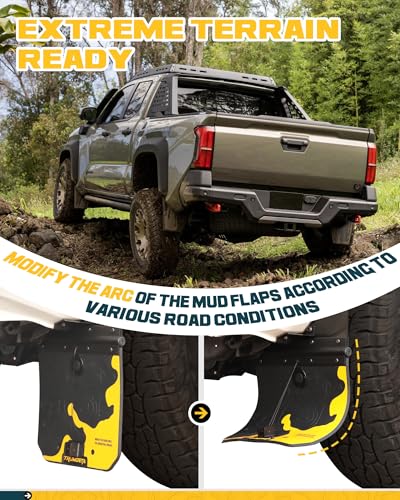 Image of Trumgeta 4PCS Upgraded Adjustable Truck Mud Flaps Fit for Jeep Gladiator 2020-2026 (Not for Sport) Splash Guards Mudflaps for Pickup Trucks Accessories (Front & Rear)