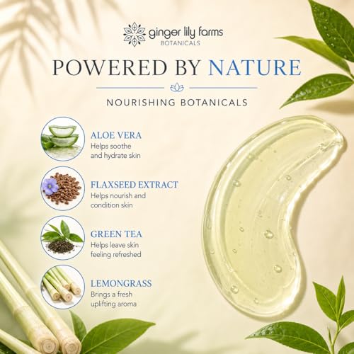 Image of Ginger Lily Farms Botanicals Body Wash, 16.9oz, Island Tranquility | 100% Vegan & Cruelty-Free | Nourishing Bath & Shower Gel for All Skin Types