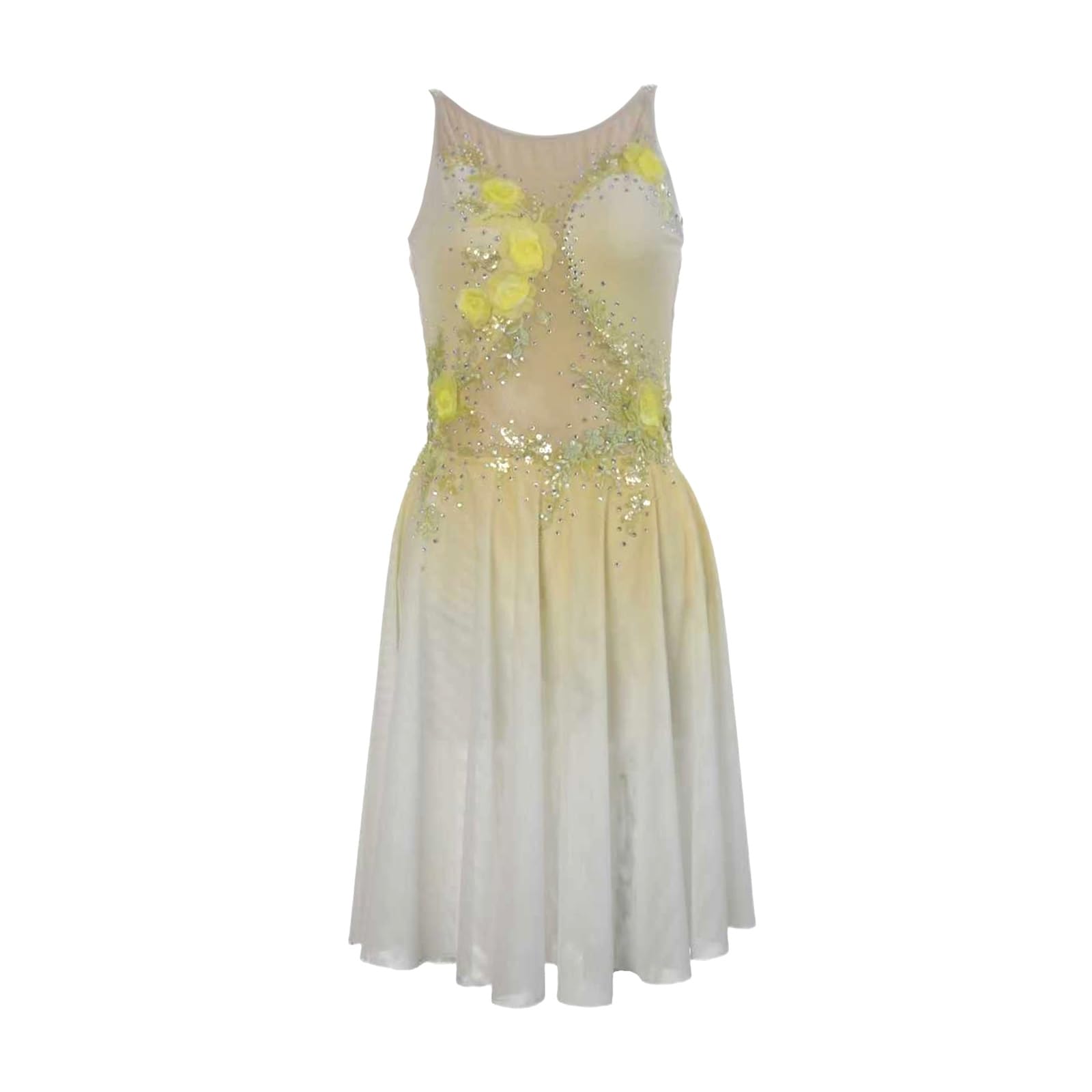 Vestido De Baile Lírico For Niñas, Leotardo De Ballet, Disfraz Contemporáneo, Vestido Asimétrico De Tul For Gimnasia, Patinaje Sobre Hielo