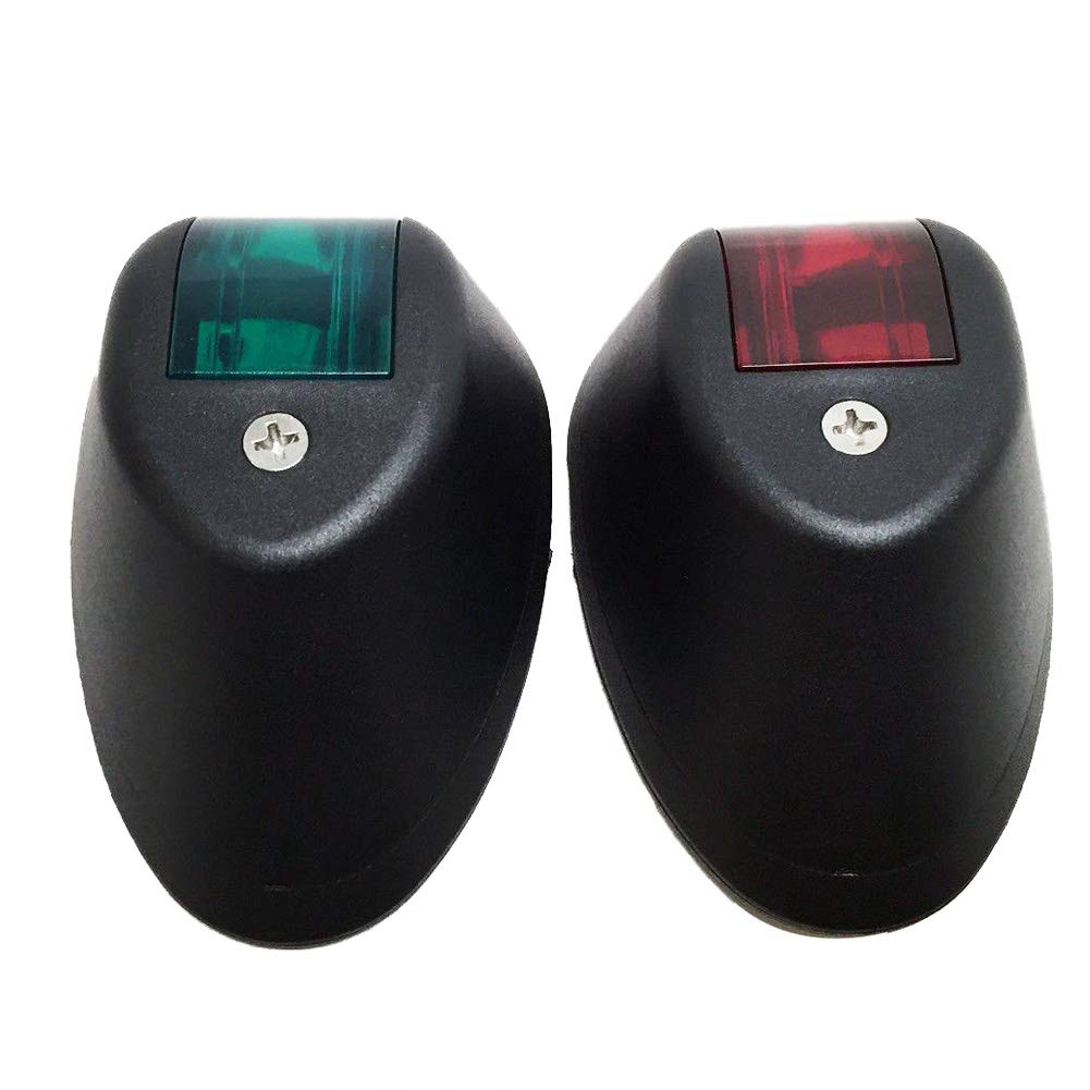SIKUAI 1 paio di luci di navigazione a LED per barche in plastica da 91 * 59 * 35 mm, nere per barche da pesca veloci da pontone da turismo