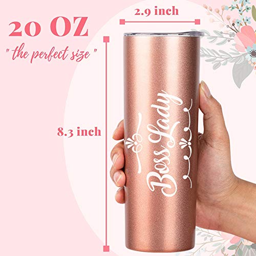 Onebttl Boss Lady Gifts Insulated Stainless Steel Tumblers With Lids And Straws, (20 Oz) Funny Boss Lady Gift Idea For Women/Female In Boss Day, Birthday, Christmas, Appreciation #TOP5