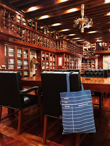 Out of Print Library Card Blue Tote Bag with Inner Pocket - Gift for Book Lovers4