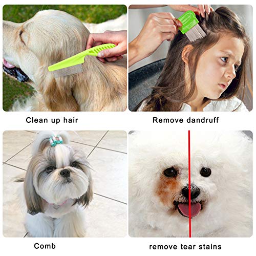 Lamoutor 7Pcs Pet Flea Comb Fine Tooth Comb and Pet Stainless Steel Combs for Dogs Cats Pet - Image 8