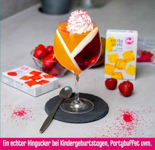 DECOCINO meets SALLY - Götterspeise-Set 30g 6-tlg - Perfekt als Nachspeise, Tortendeko, Dessert, etc. Unvergleichlich guter Geschmack