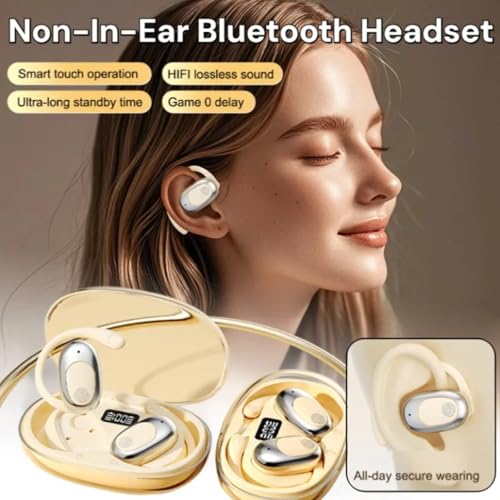 Image of C300 OWS Ear Wireless Earbuds with Display | ENC Mic for Crystal-Clear Calls | 35hr Playtime with Type-C Fast Charging | BT V5.4 Gaming Bluetooth Earphones | (White)