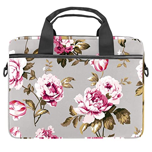 Sacoche à bandoulière pour ordinateur 13 à 14.5 pouces rose aux motifs fleurs de cerisier floral