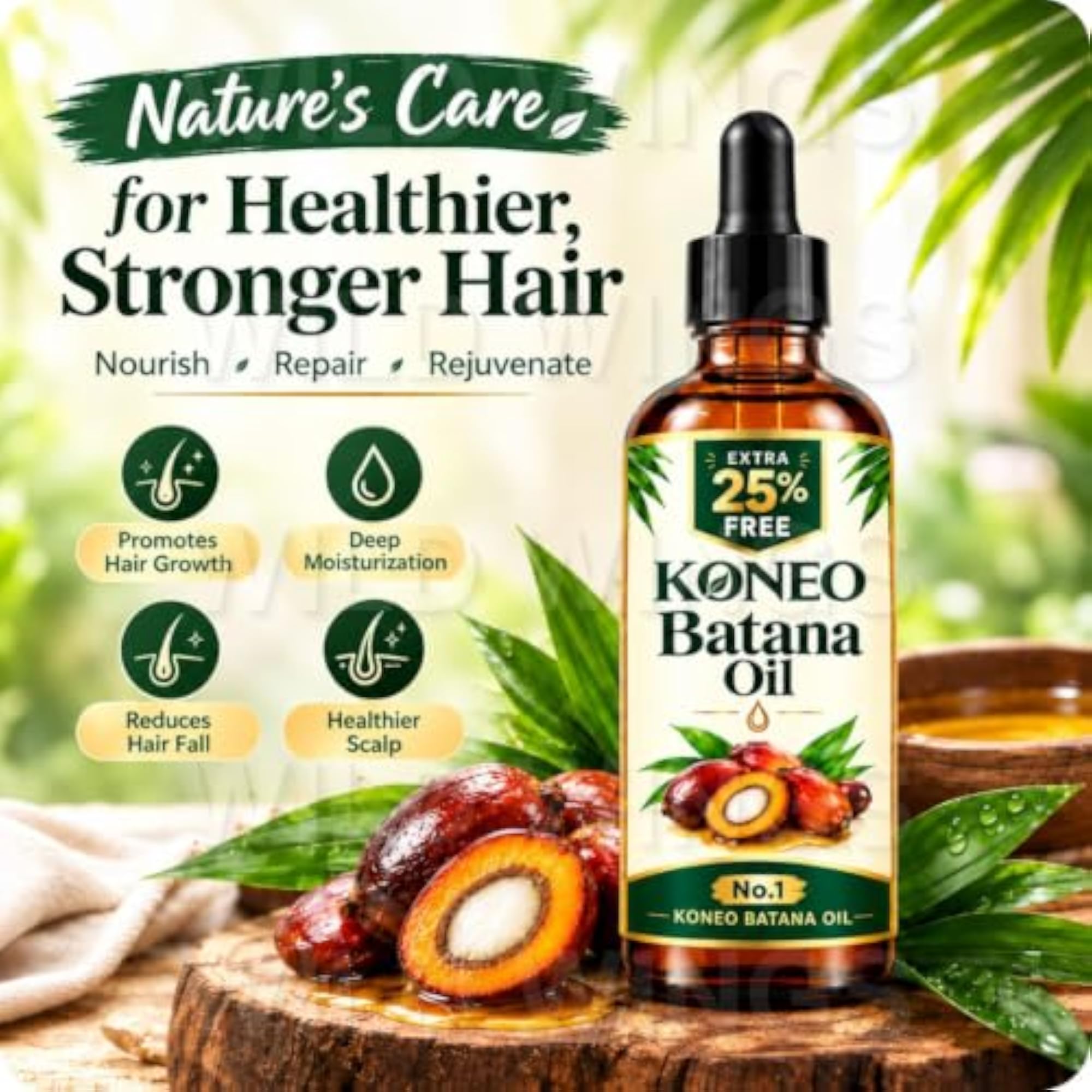 100% Pure Batana Oil, Organic Hair Treatment