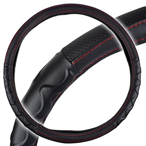 BDK 18 Inch Steering Wheel Cover for Big Rigs Trucks Semis Truckers RVs 18-Wheelers Freight Carrier Tow Trucks Tankers Transporters Insulated Soft Comfortable Improve Grip Fatigue - Black