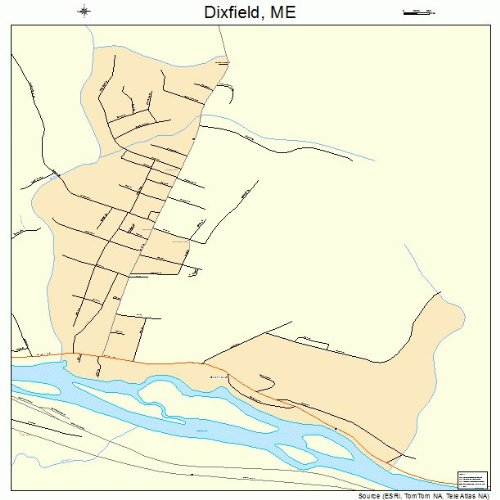 Large Street & Road Map of Dixfield, Maine ME Printed poster size wall atlas of your home town