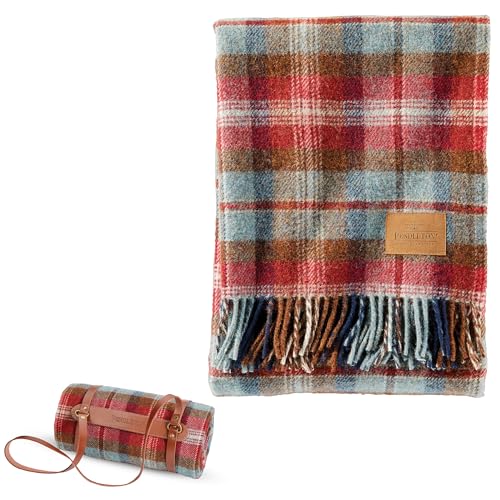 PENDLETON Carry Along Motor Robe with Leather Carrier, Ruby Beach