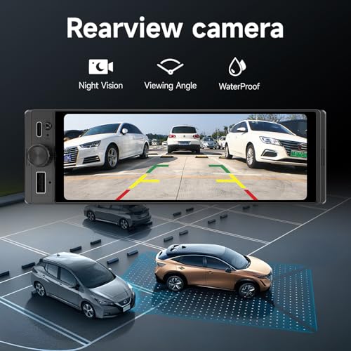 Radio para auto Single Din con pantalla táctil 6.28" miniatura 5