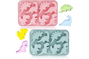 2-Pack Dinosaur Silicone Molds, Perfect for Chocolate, Pastry, Soap Crafting